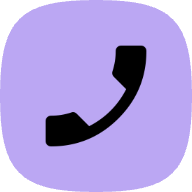 phone icon, the phone is black, its background is a light violet colour, this passes
